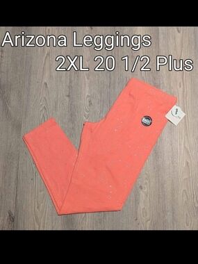 Arizona Jean Company Coral Leggings with Silver Sparkle Accents
